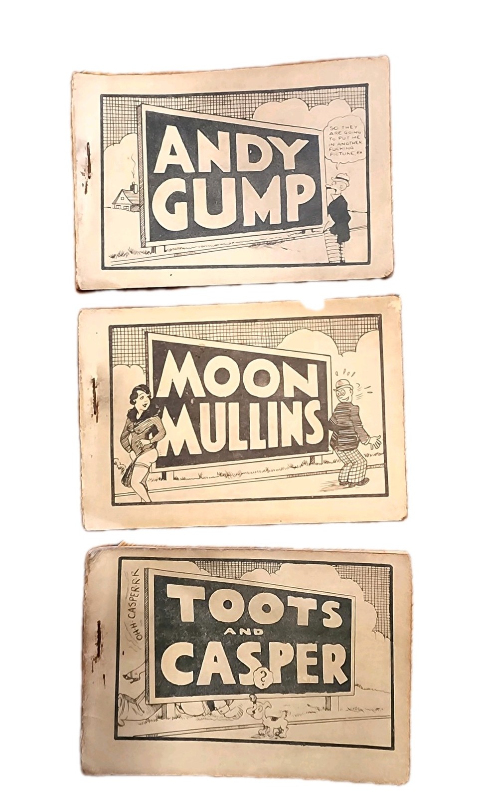 Tijuana Bible Lot Of 3 Adult Graphic Mini Comic Book Vintage Rare 1930's
