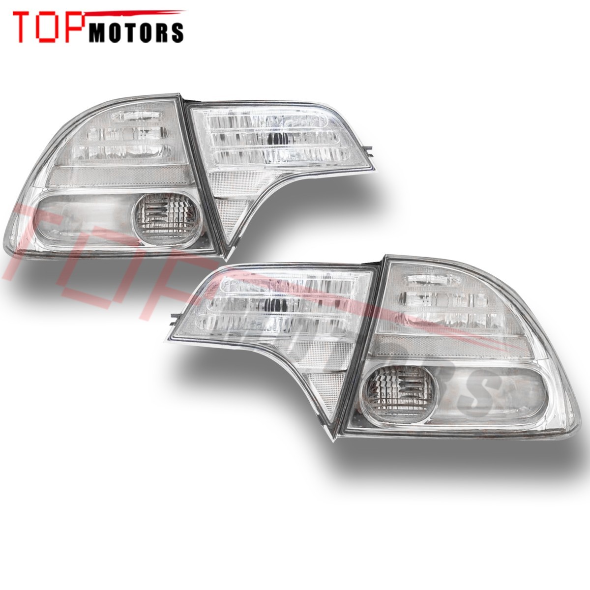 Full Crystal Clear Lens Rear Tail Lights For 8th Gen Honda Civic Sedan 2006-2011