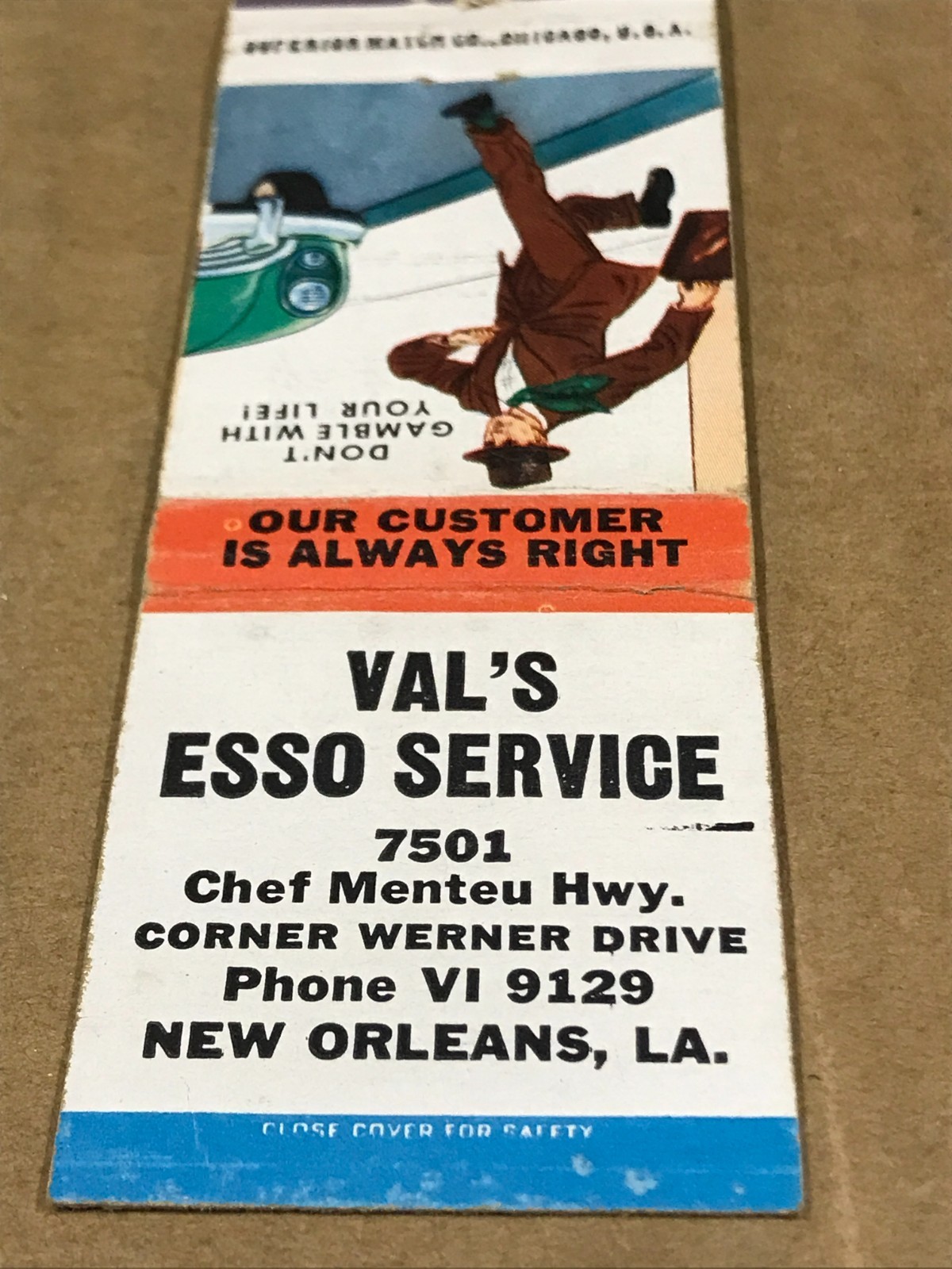 Vintage Val's Esso Service - New Orleans, LA - Matchcover, Matchbook Vintage Val's Esso Service - New Orleans, LA - Matchcover, Matchbook