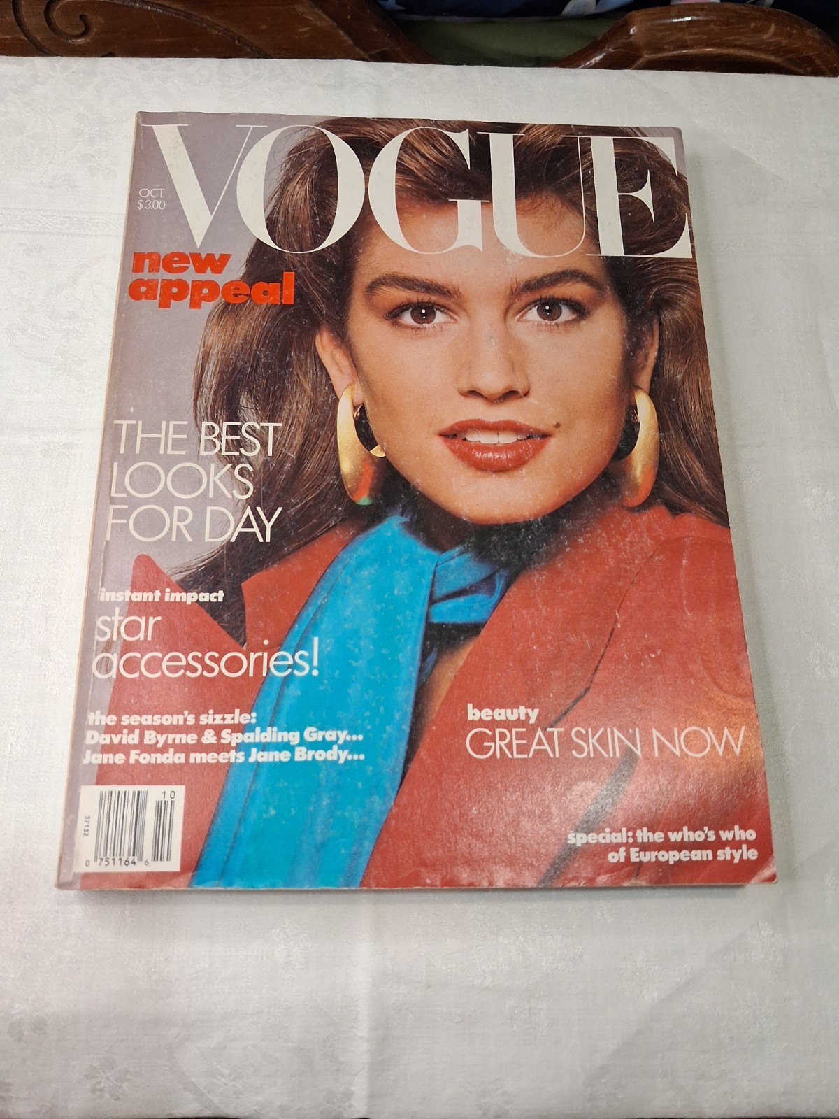 CINDY CRAWFORD\'S 2nd VOGUE Christy Turlington AVEDON Porizkova October 1986 CINDY CRAWFORD\'S 2nd VOGUE Christy Turlington AVEDON Porizkova October 1986