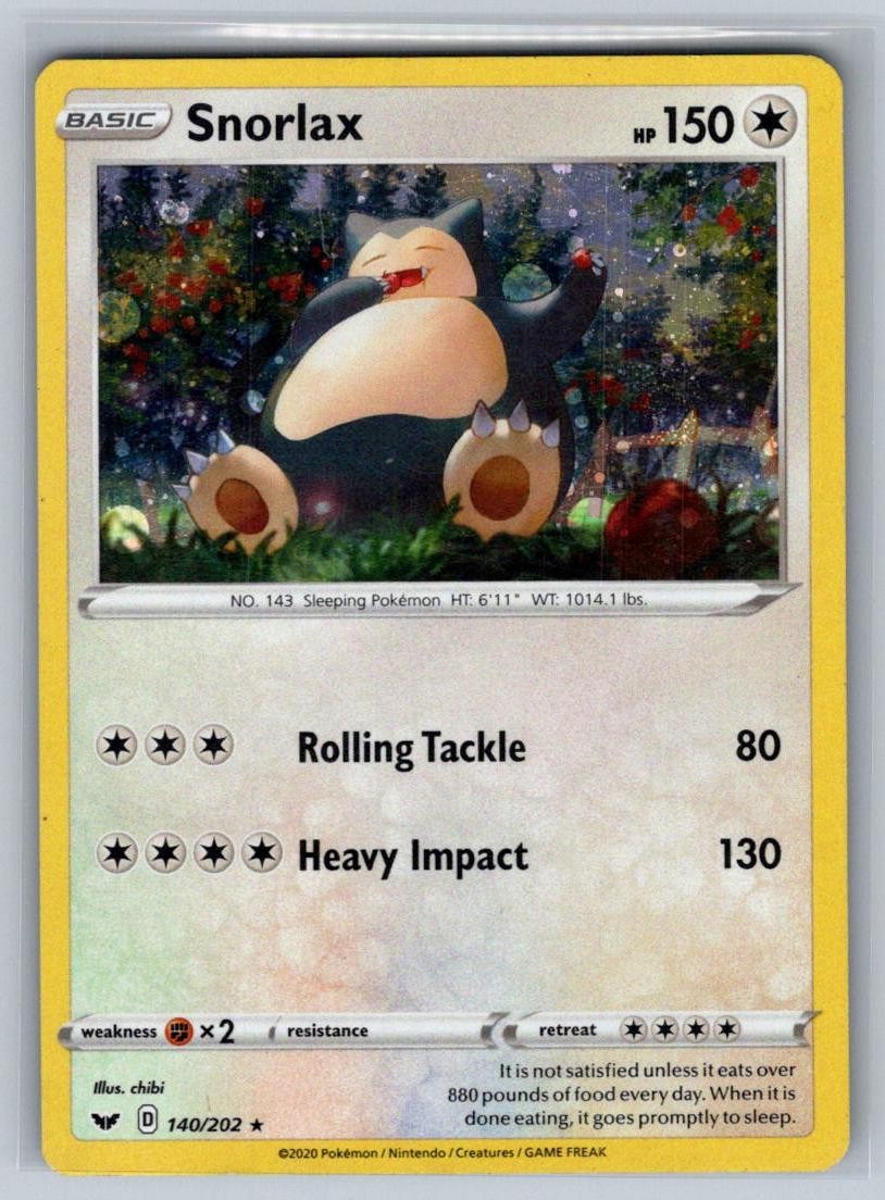 SNORLAX (COSMOS HOLO) 140/202 P BLISTER EXCLUSIVES POKEMON LIGHTLY PLAYED
