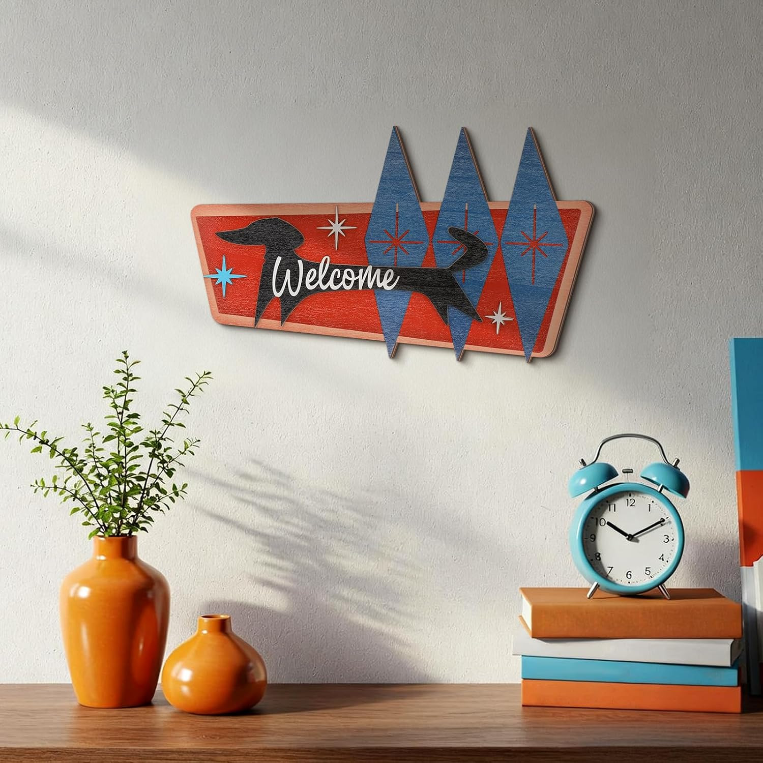 15 x 8.8 Inches Starburst Mid Century Modern Art Retro Wall Decor 15 x 8.8 Inches Starburst Mid Century Modern Art Retro Wall Decor