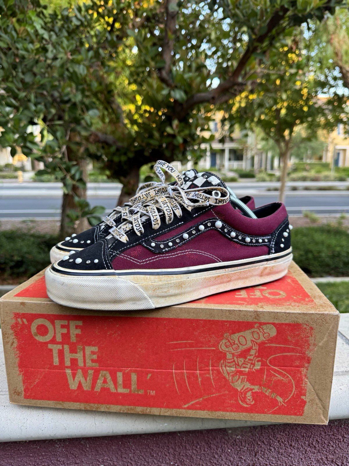 VANS OTW Old Skool Reissue 36 Port Royale Burgundy Skate Shoes US Men 9.5