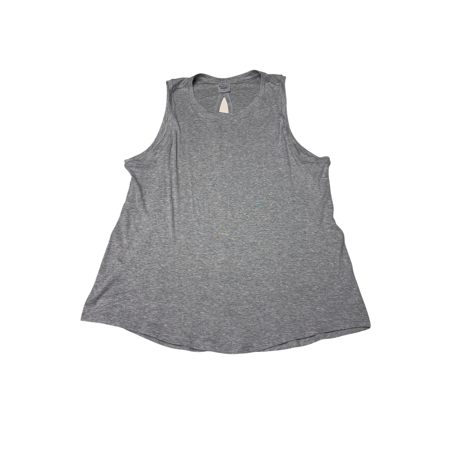 NWT Athleta With Ease Open Back Rib Tank Heathered Grey Womens Large