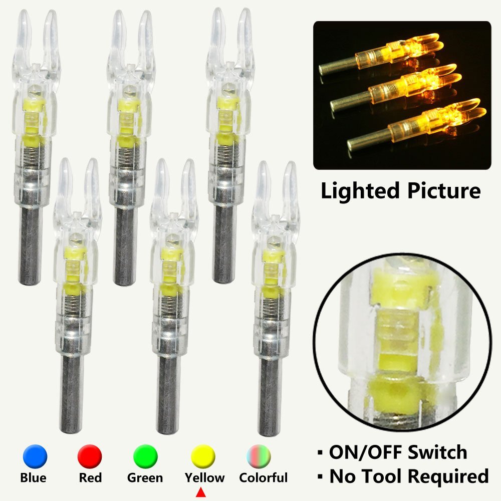 3/6/12Pcs Automatic LED Lighted Nocks Archery Arrows ID 6.2mm Arrow Nock Tail 3/6/12Pcs Automatic LED Lighted Nocks Archery Arrows ID 6.2mm Arrow Nock Tail