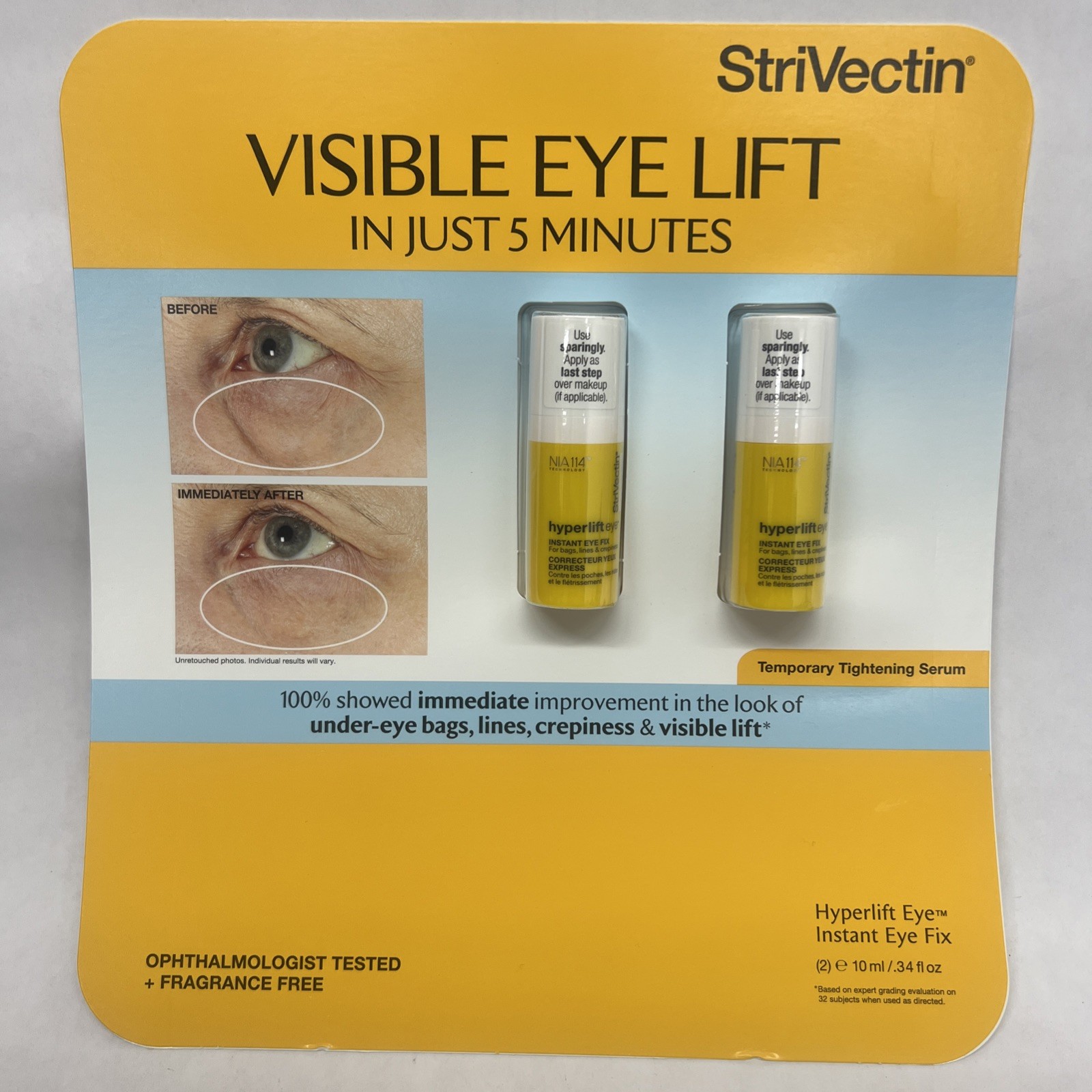 Strivectin Visible Eye Lift Hyperlift Instant Eye Fix .34 oz X 2