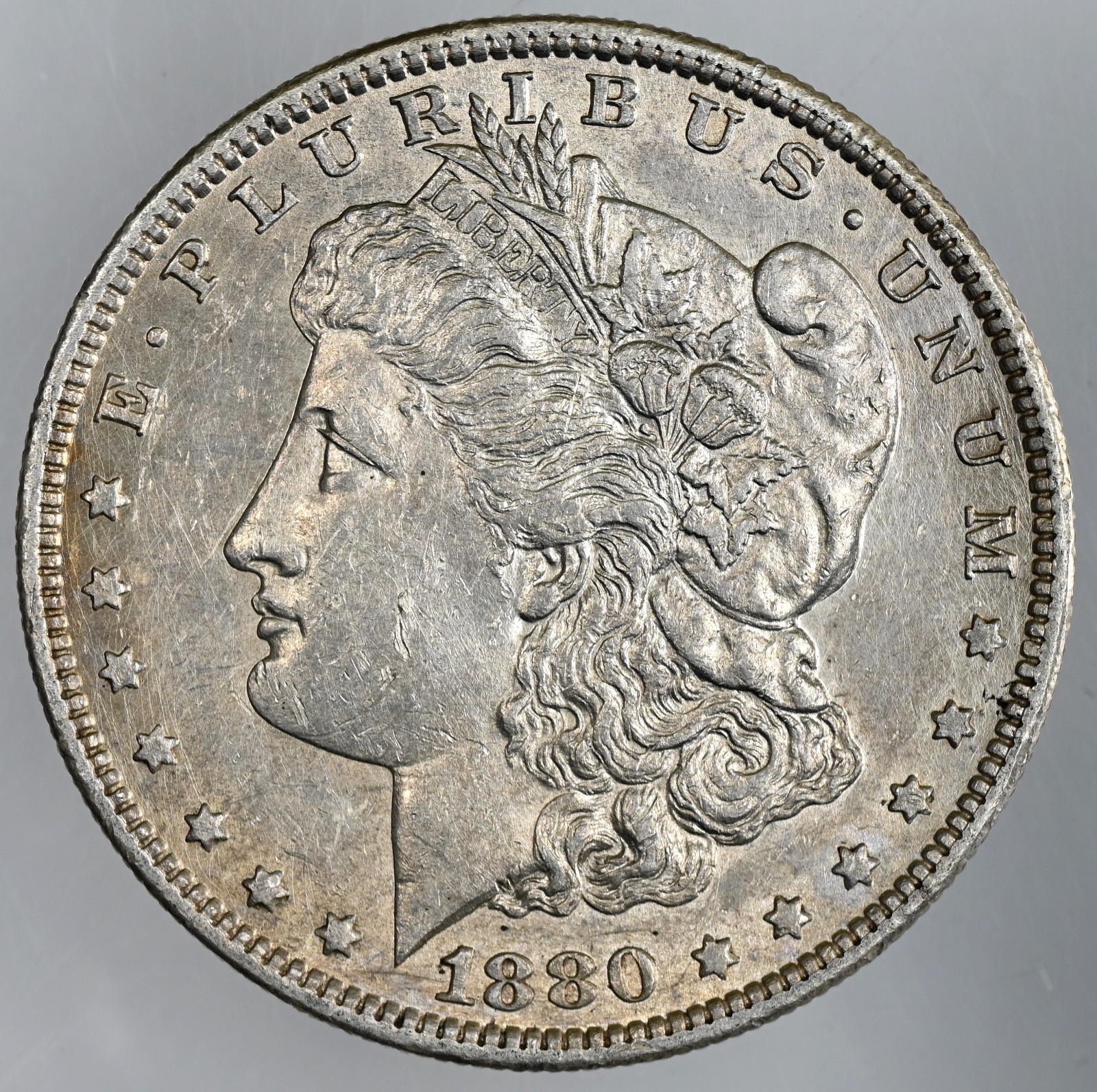 1880-O  $1 MORGAN SILVER DOLLAR   XF/AU DETAILS  \