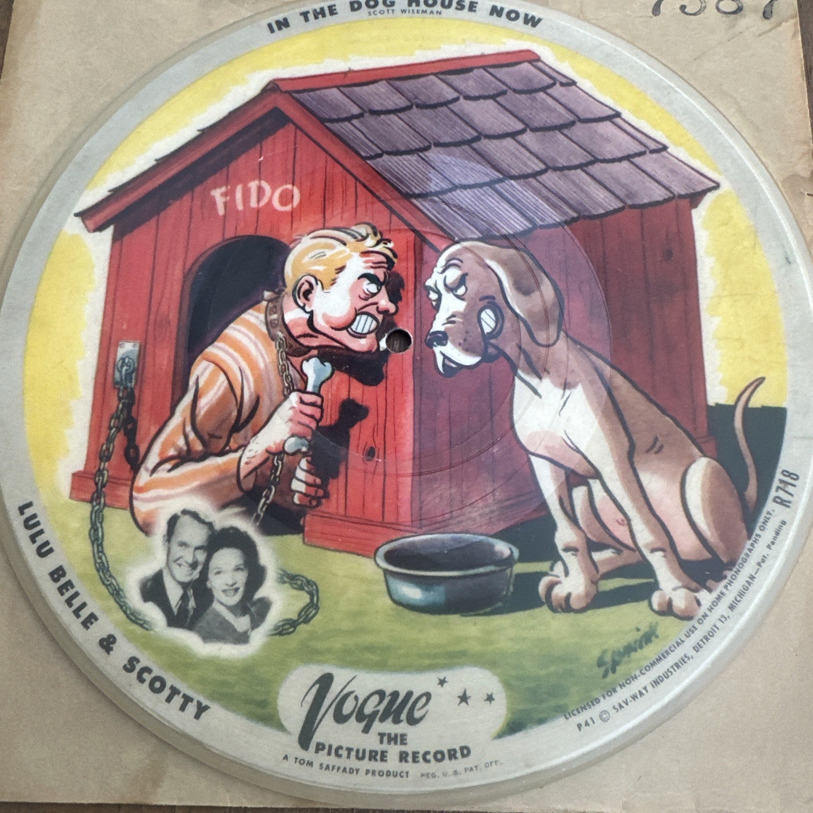 VOGUE PICTURE RECORD 78 R-718 In The Dog House Now / Sunday LULU BELLE & SCOTTY VOGUE PICTURE RECORD 78 R-718 In The Dog House Now / Sunday LULU BELLE & SCOTTY