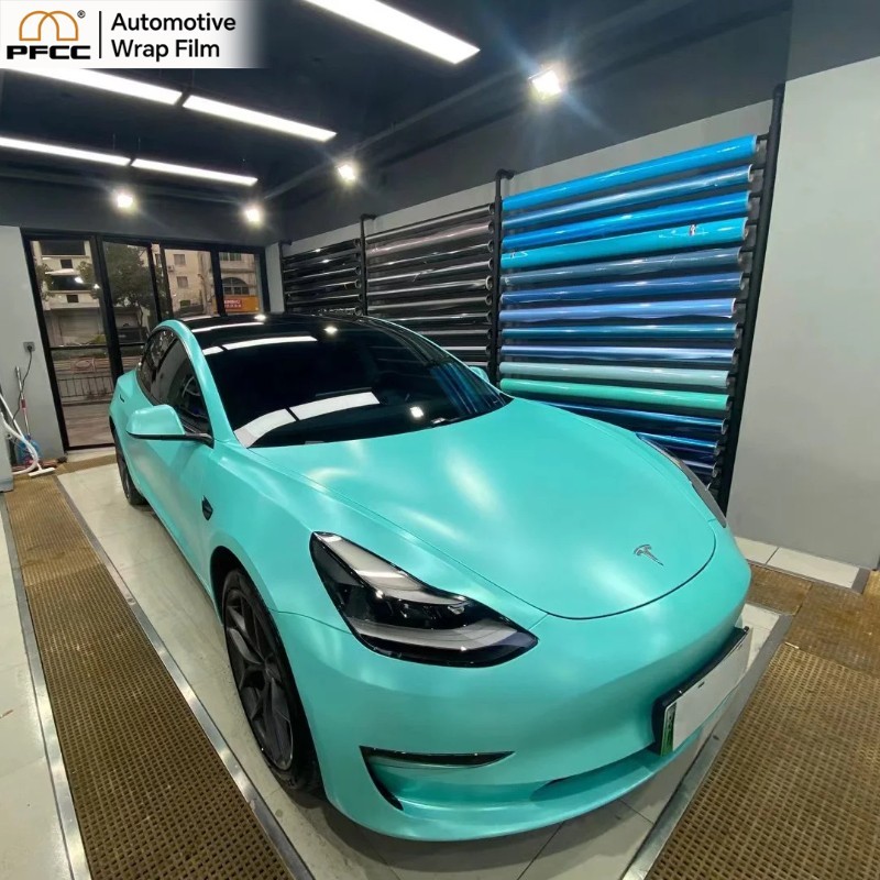 Electro Gloss Tiffany Blue Car Wrap 5ftx50ft PET Vinyl Film Self Adhesive Body