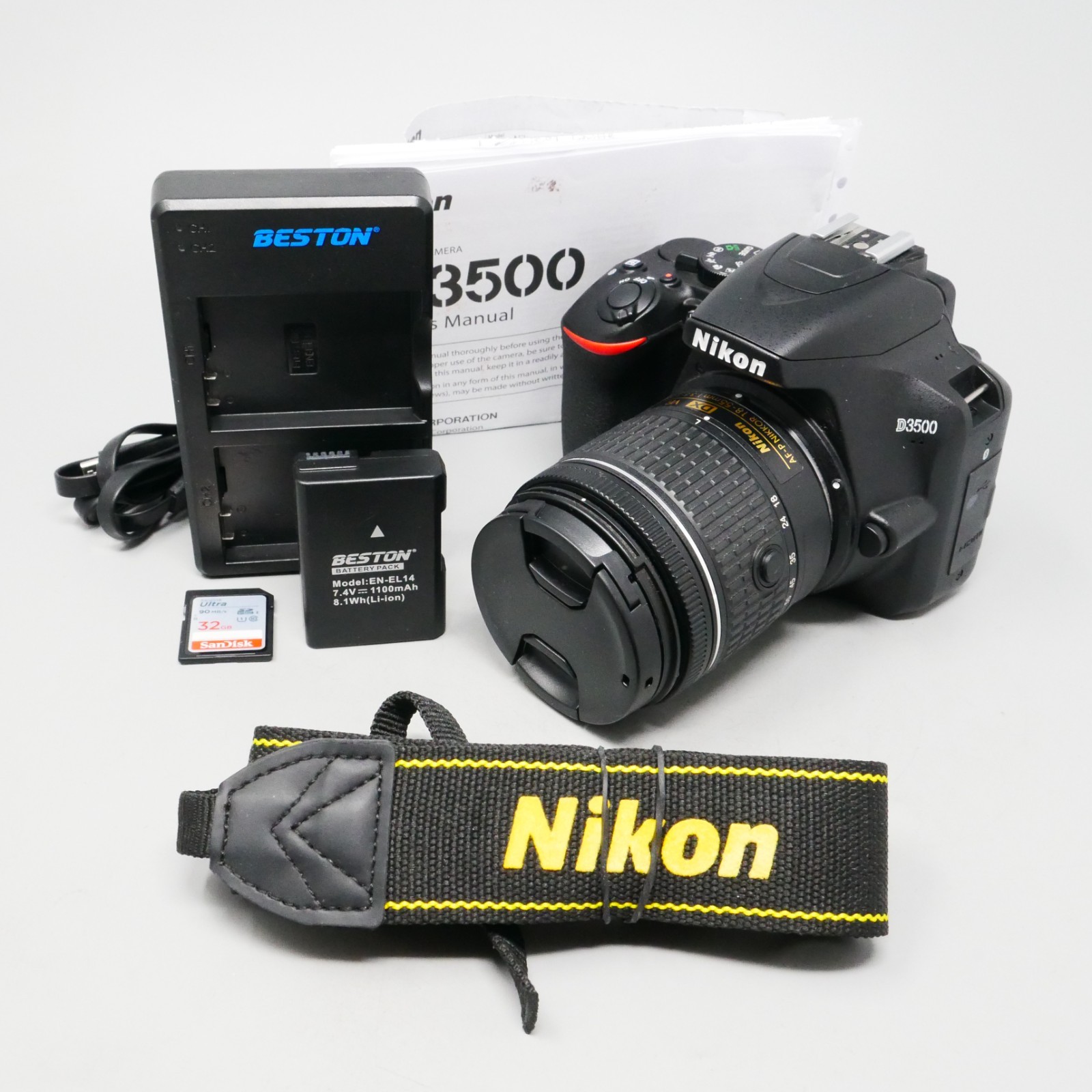 Nikon D3500 24.2MP with 18-55mm VR Lens Kit DSLR Camera - 2,115 Clicks