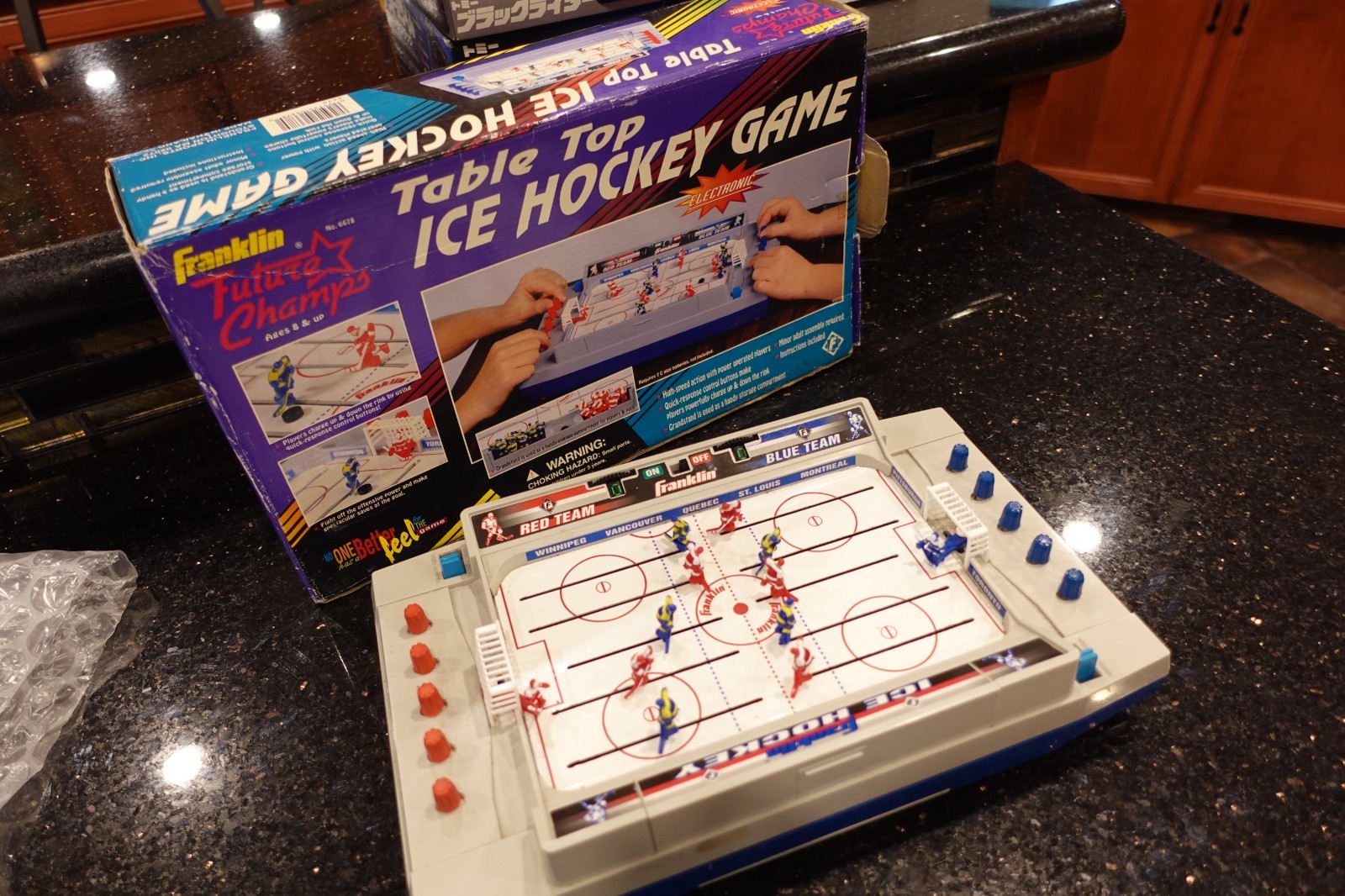 Vintage FRANKLIN ICE HOCKEY  Electronic Tabletop Mechanical  game console  A3