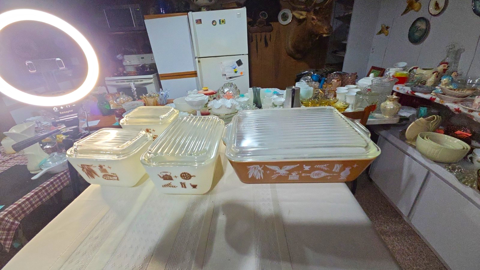 Pyrex Refrigerator Set, Early American Pyrex Refrigerator Set, Early American