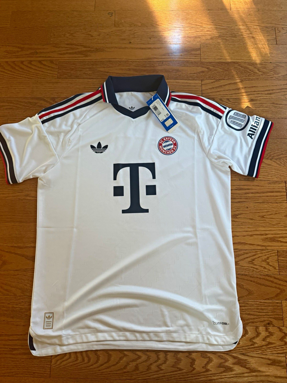 Authentic on field adidas FC Bayern Munich White Soccer Jersey