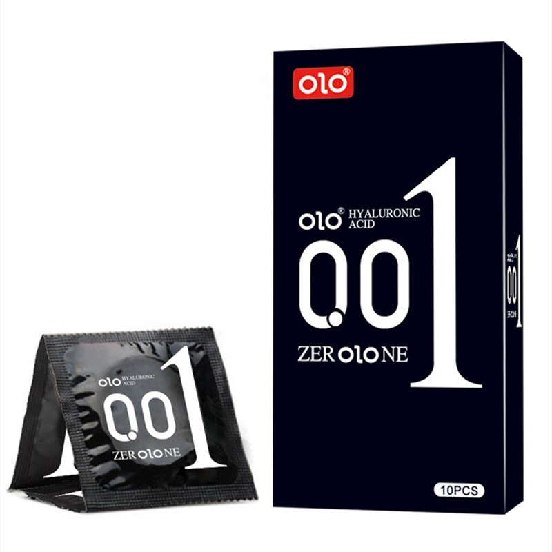 OLO 001 Ultra Thin 0.01mm Natural Latex Condoms 10pc Hyaluronic Acid US Seller