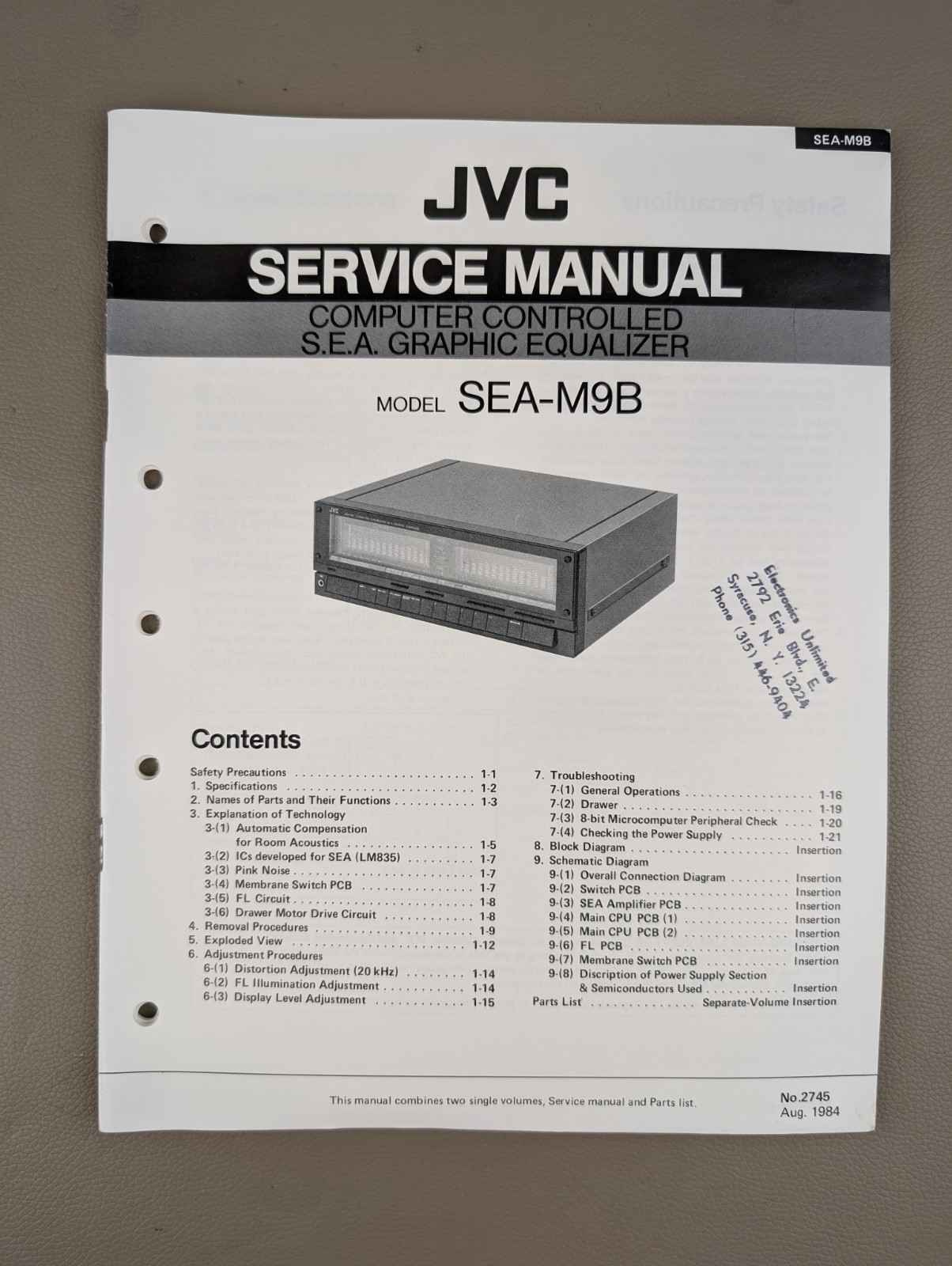 JVC Model SEA-M9B Service Manual D-2483