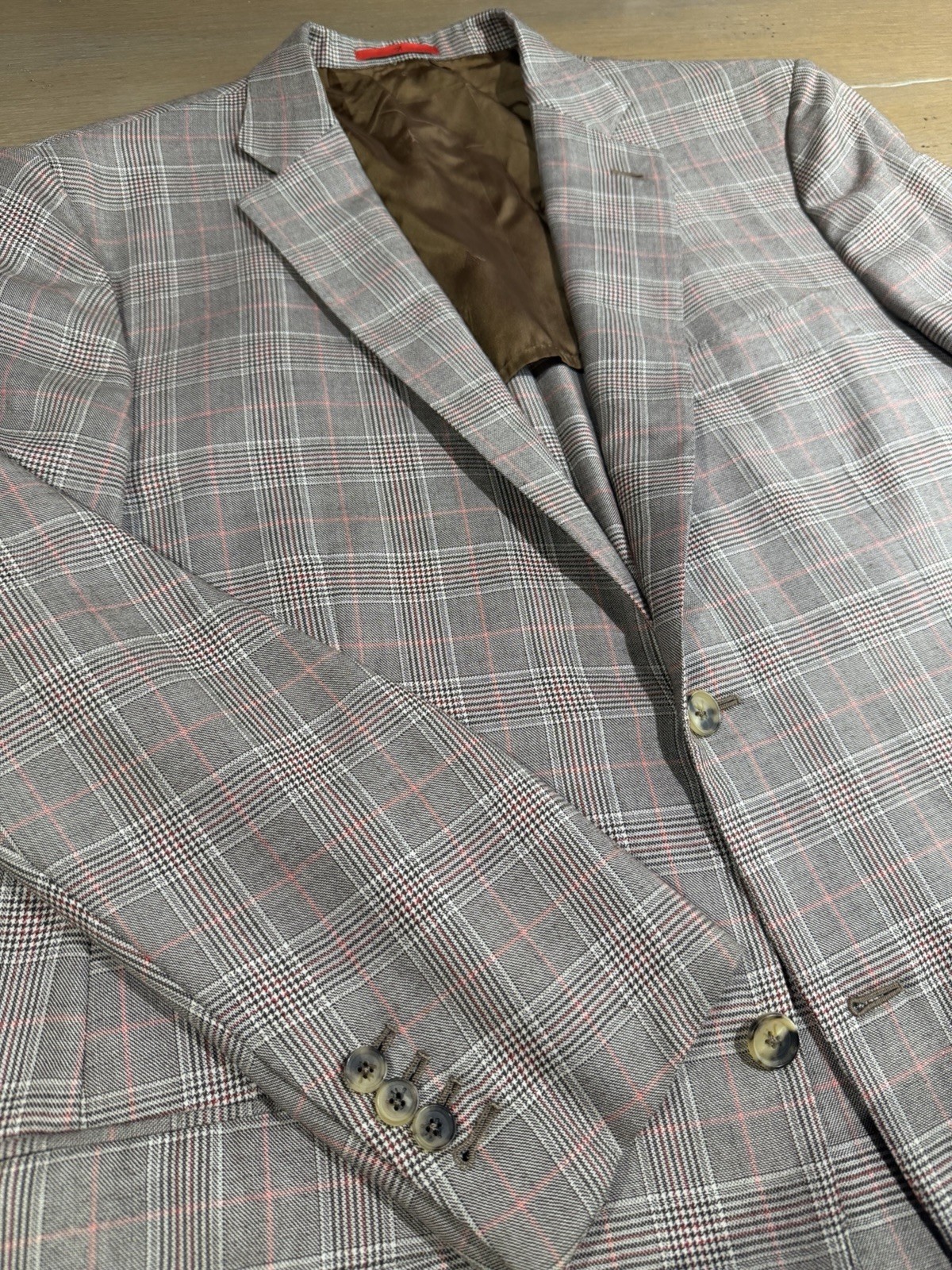 🇮🇹 ISAIA 🤌 Mens Sport Coat 🧵 Aqua Cashmere & Silk Gray Plaid 📏 IT 56/US 46