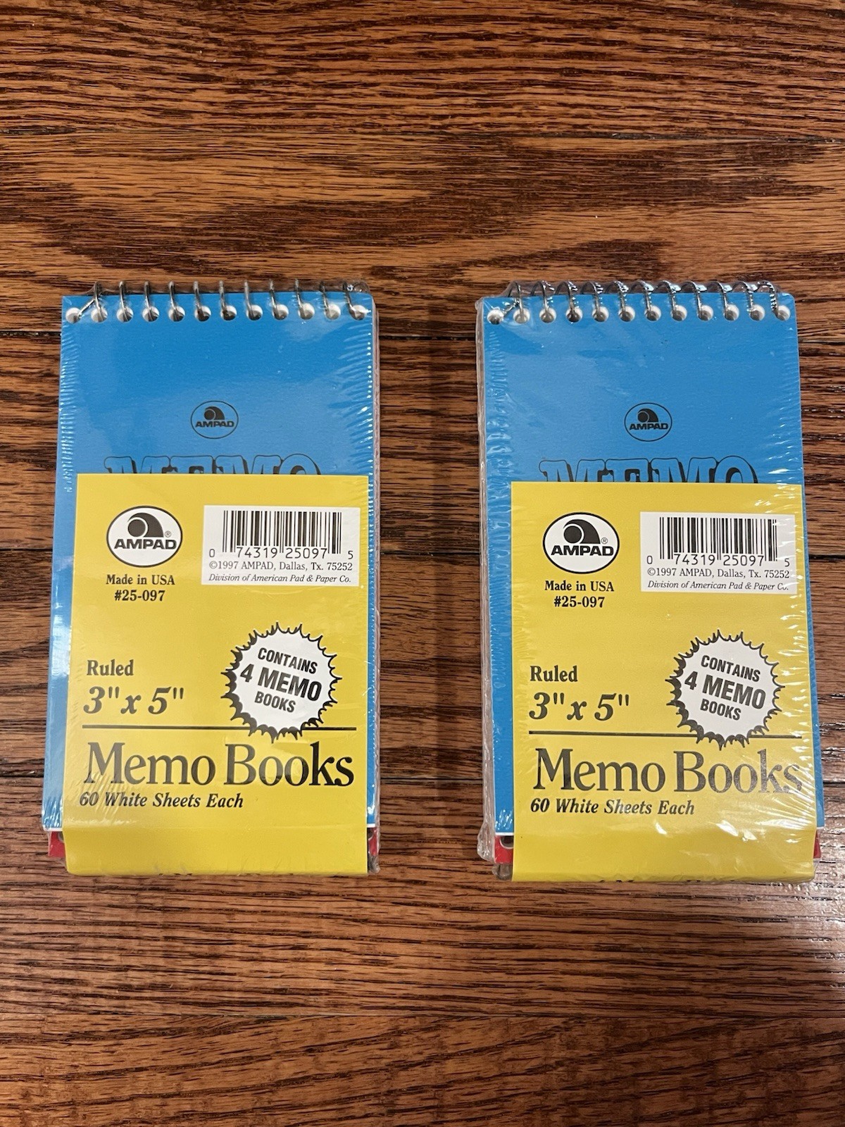 8 Vtg Wirebound Pocket Memo Pad Book Ampad Made In USA 3\