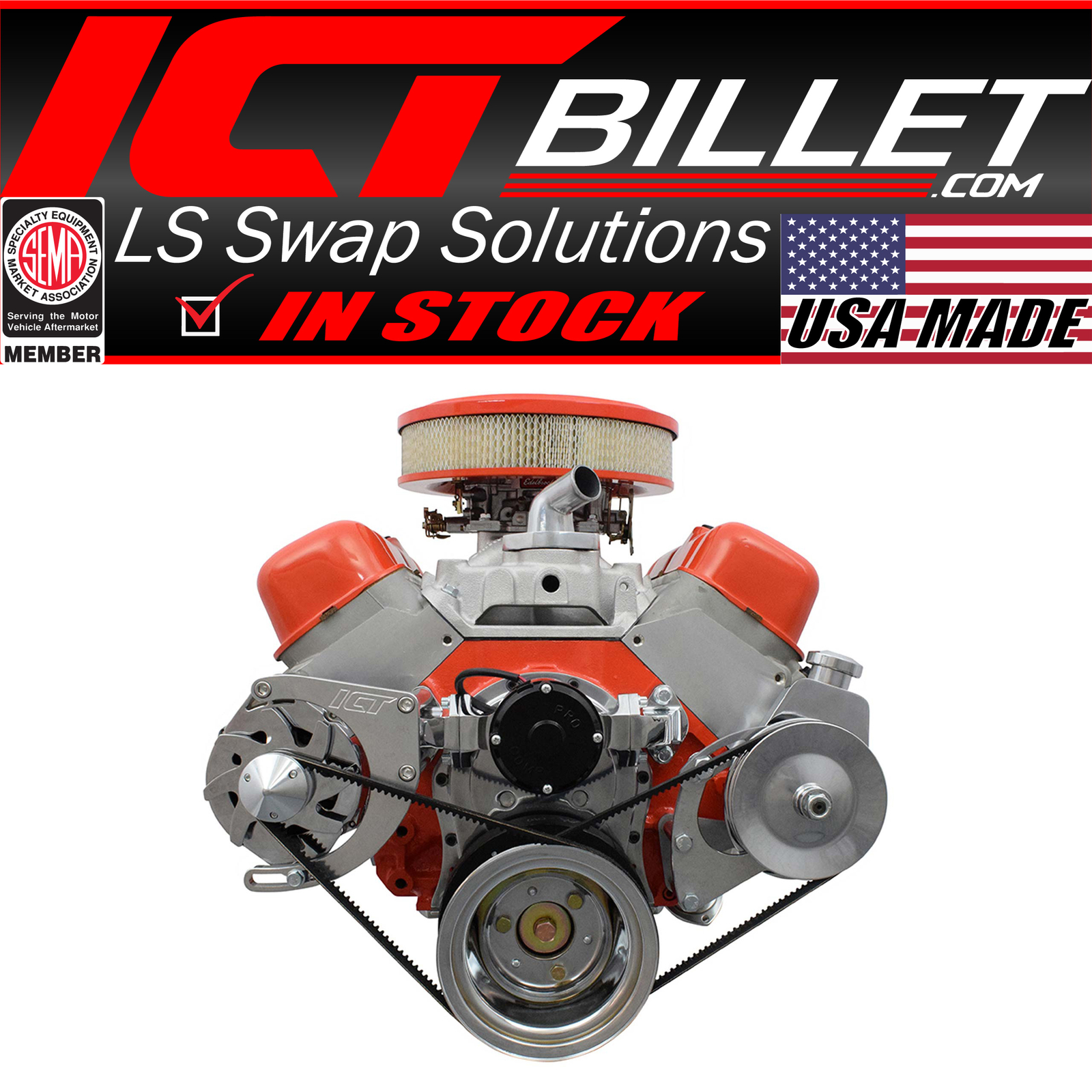 BBC Alternator & Power Steering Pump Accessory Drive Brackets Kit for Electri...