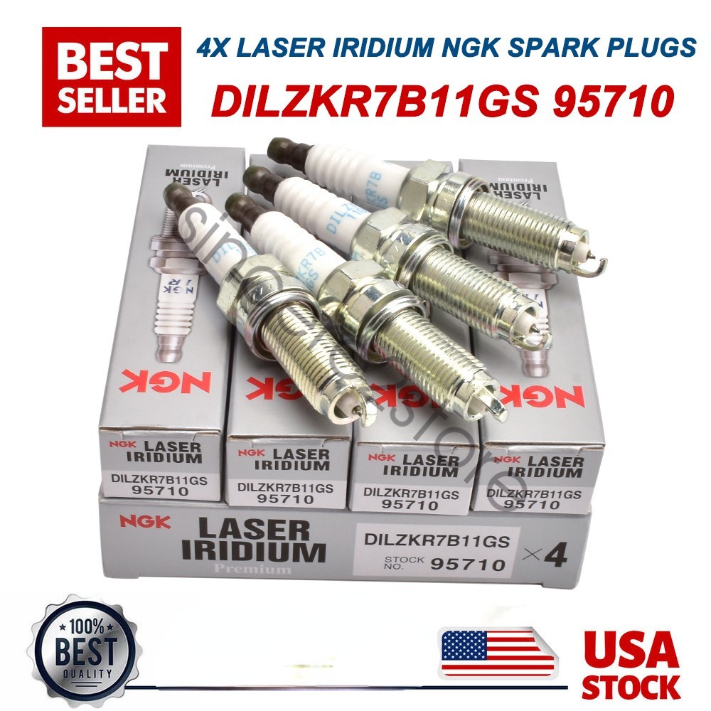 4 NEW OEM LASER IRIDIUM NGK SPARK PLUGS DILZKR7B11GS 95710 4 NEW OEM LASER IRIDIUM NGK SPARK PLUGS DILZKR7B11GS 95710