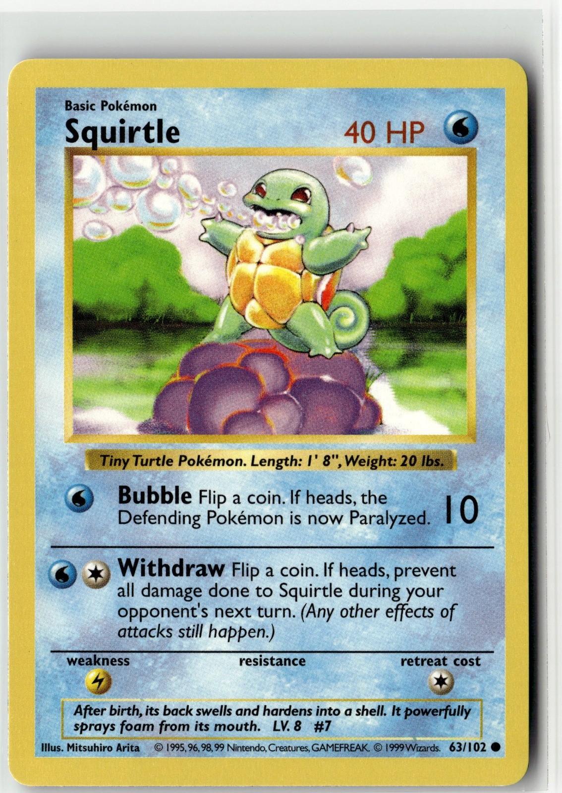 Squirtle Common Base Set (Shadowless) 063/102 Unlimited NM Squirtle Common Base Set (Shadowless) 063/102 Unlimited NM