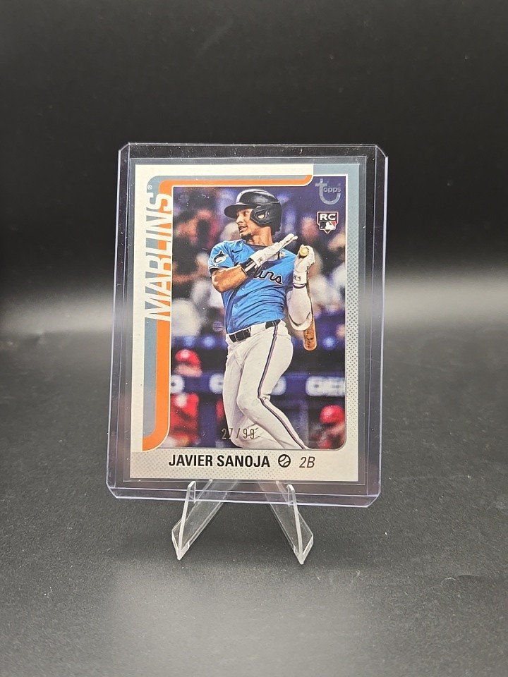 2025 Topps Series 2 Javier Sanoja Vintage Stock Parallel RC SP # /99 Marlins 2025 Topps Series 2 Javier Sanoja Vintage Stock Parallel RC SP # /99 Marlins