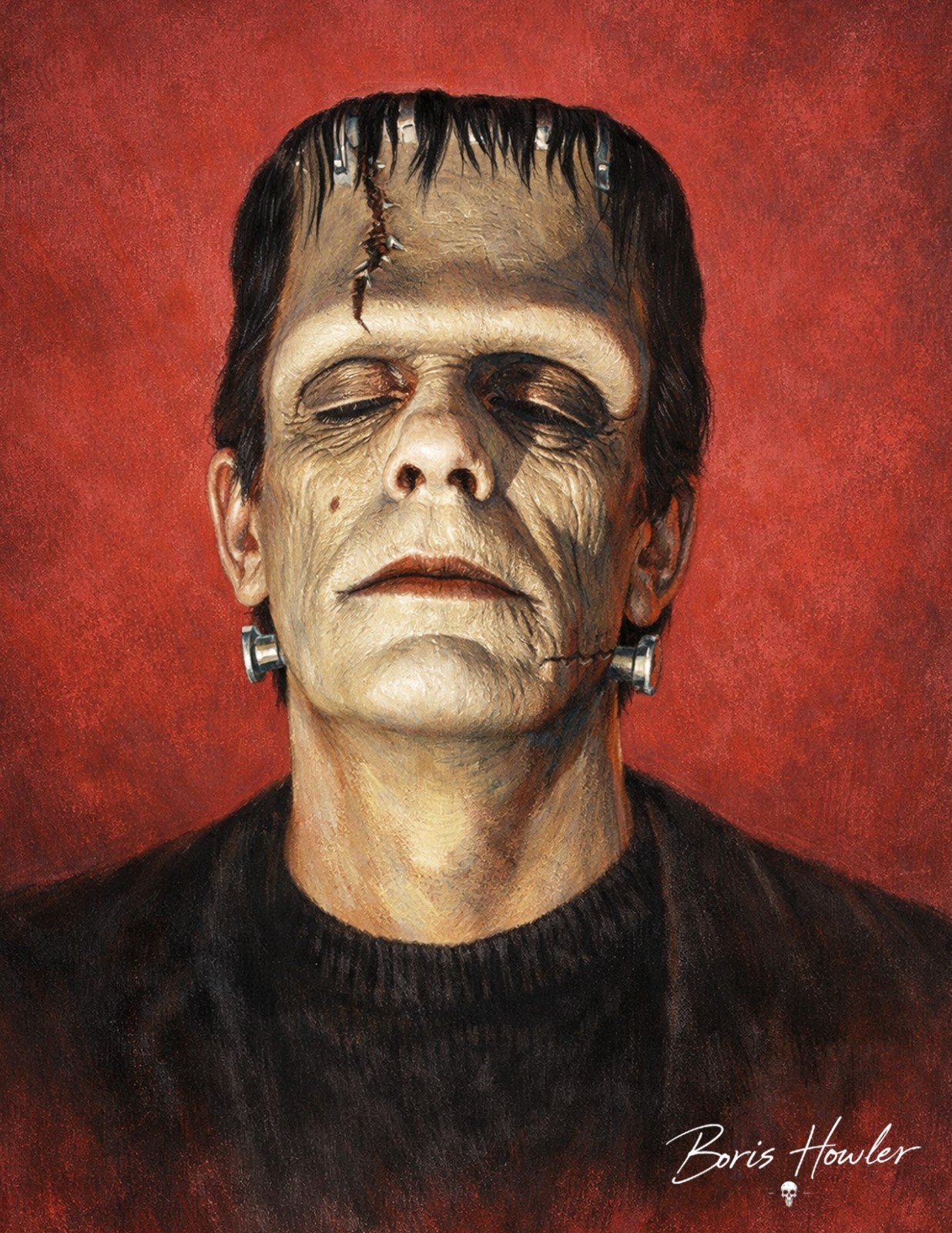 Boris Howler GLENN STRANGE FRANKENSTEIN 8.5X11 Art Print SIGNED classic horror