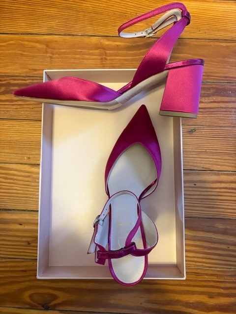 Mavette Aurora Pump Raspberry Wine Satin EU 38.5 US 8.5 Heels Italy NIB
