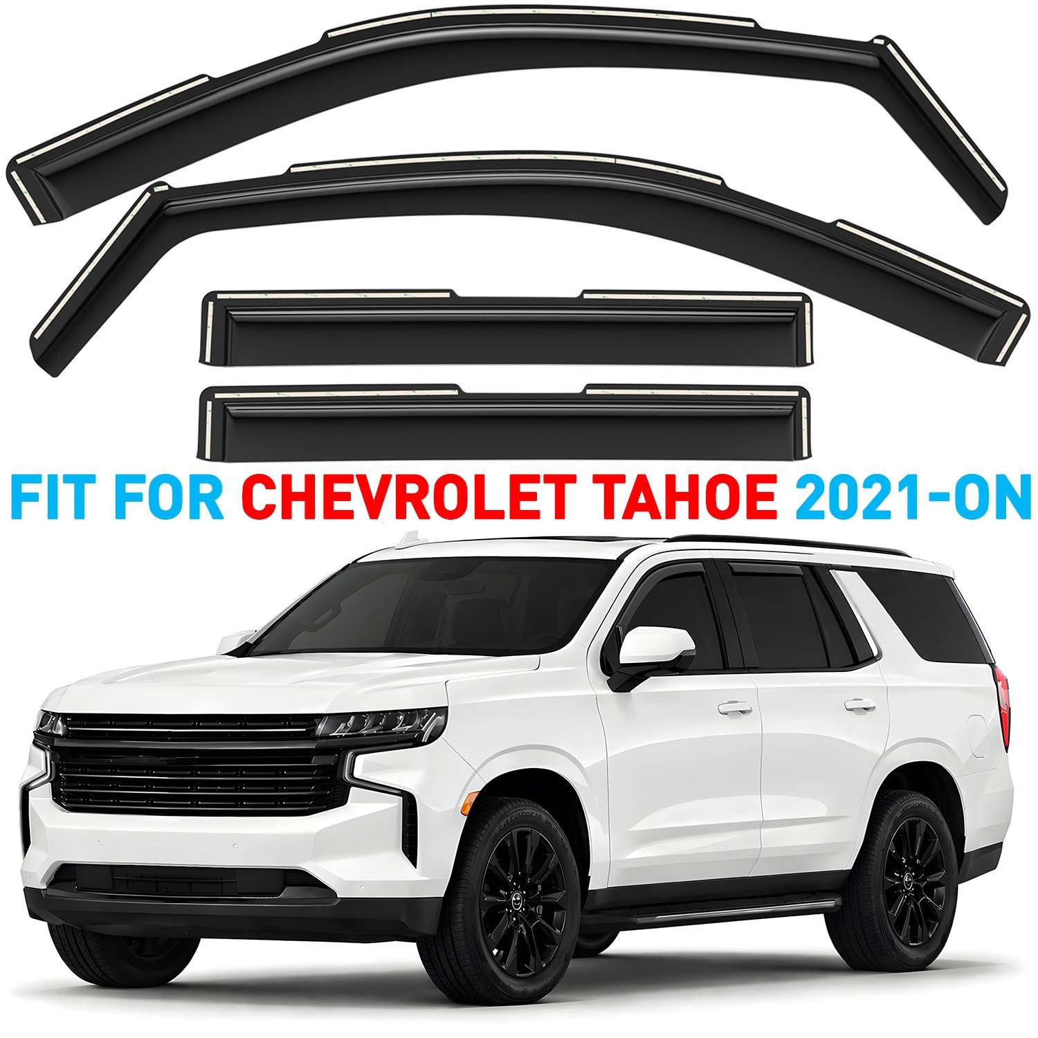 Rain Guards Vent Visors Shade for 2021-2026 Chevrolet (Chevy) Tahoe Rain Guards Vent Visors Shade for 2021-2026 Chevrolet (Chevy) Tahoe