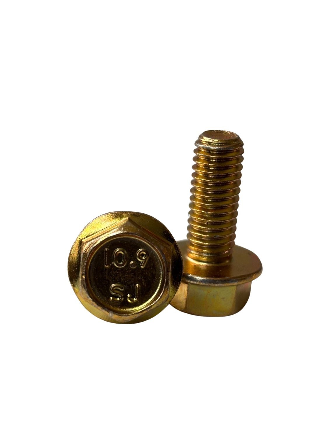 100 pcs M6-1.0x16 Hex Flange Frame Bolt Class 10.9 DIN 6921 Zinc Yellow 100 pcs M6-1.0x16 Hex Flange Frame Bolt Class 10.9 DIN 6921 Zinc Yellow