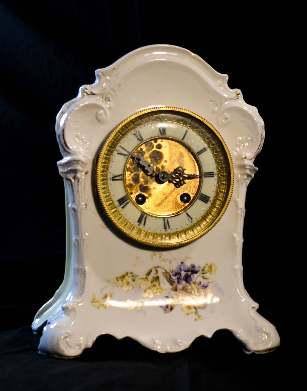 Antique KPM Krister Porzellan-Manufaktur Porcelain Hand Painted Clock H.A.C. 8-d
