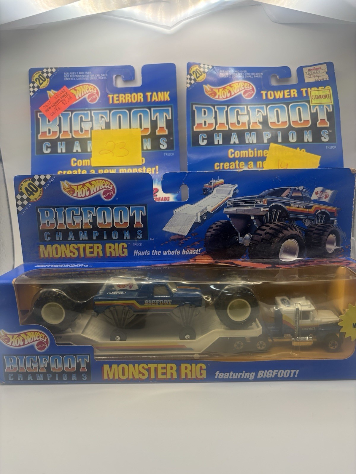 Hot Wheels Vintage 1991 Bigfoot Champions Tower Tires/ Monster Rig/ Terror Tank