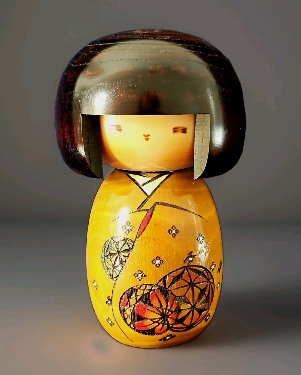 Vintage Usaburo Kokeshi Doll Signed Japan Hand Crafted Wooden Creative Studio