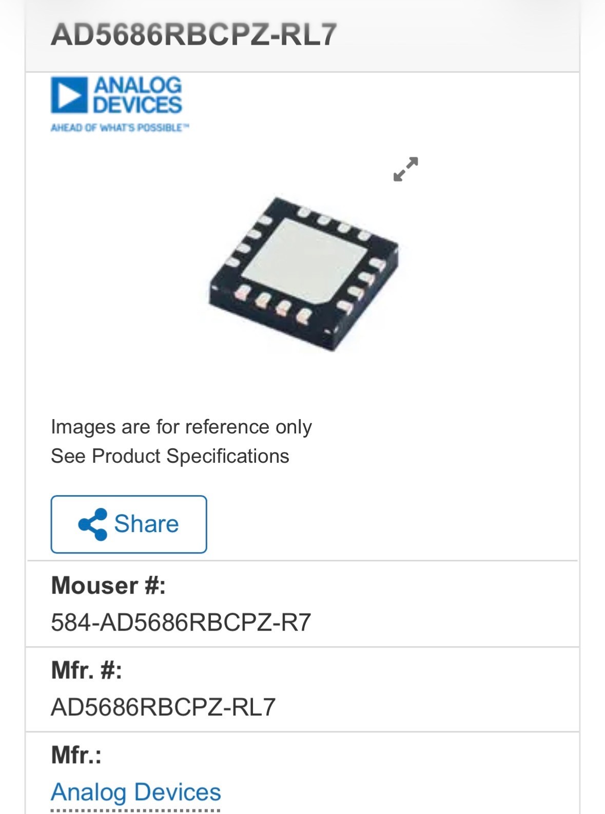 Analog Devices x25 AD5686RBCPZ-RL7 Quad 16-Bit nanoDAC+ DAC ICs Factory Sealed Analog Devices x25 AD5686RBCPZ-RL7 Quad 16-Bit nanoDAC+ DAC ICs Factory Sealed