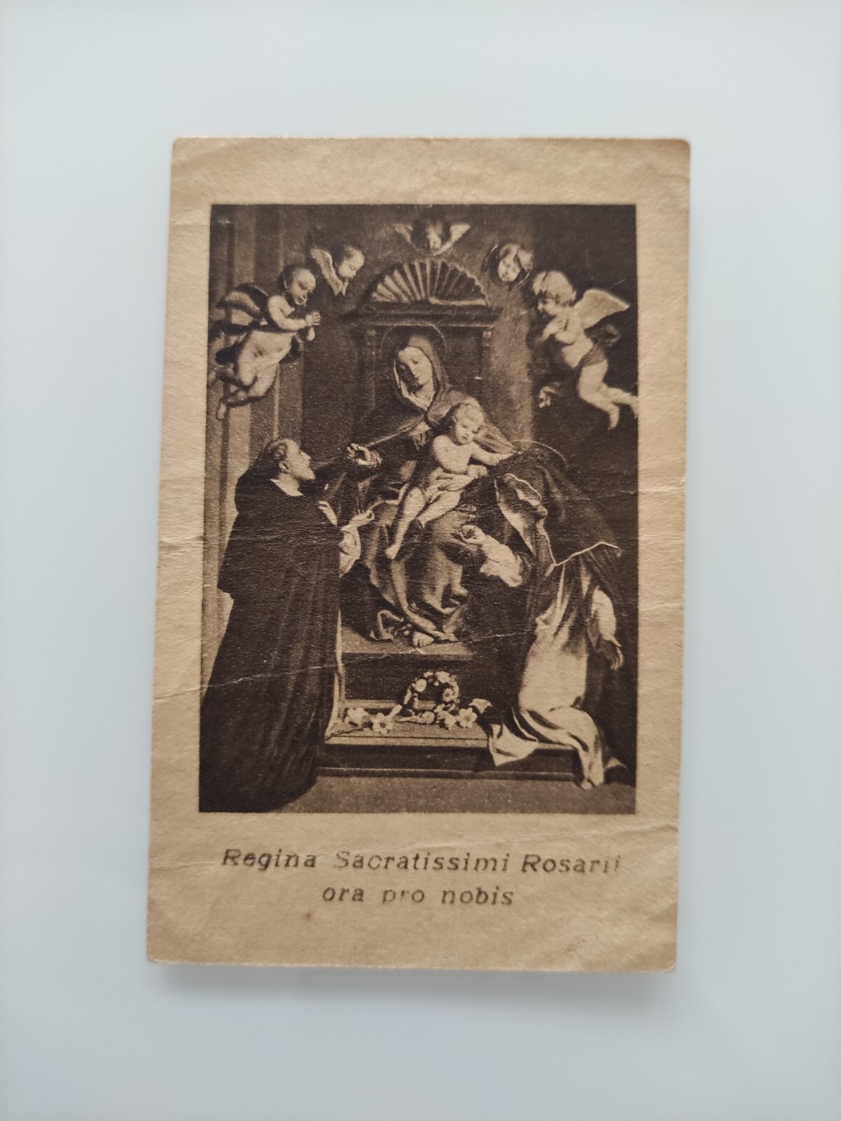 Regina Sacratissima Del Rosario S7 Santino Holy Card 