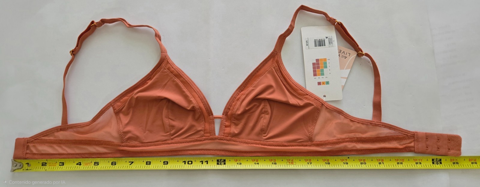All You Lively Women\'s Stripe Mesh Wireless Bralette Terracotta All You Lively Women\'s Stripe Mesh Wireless Bralette Terracotta