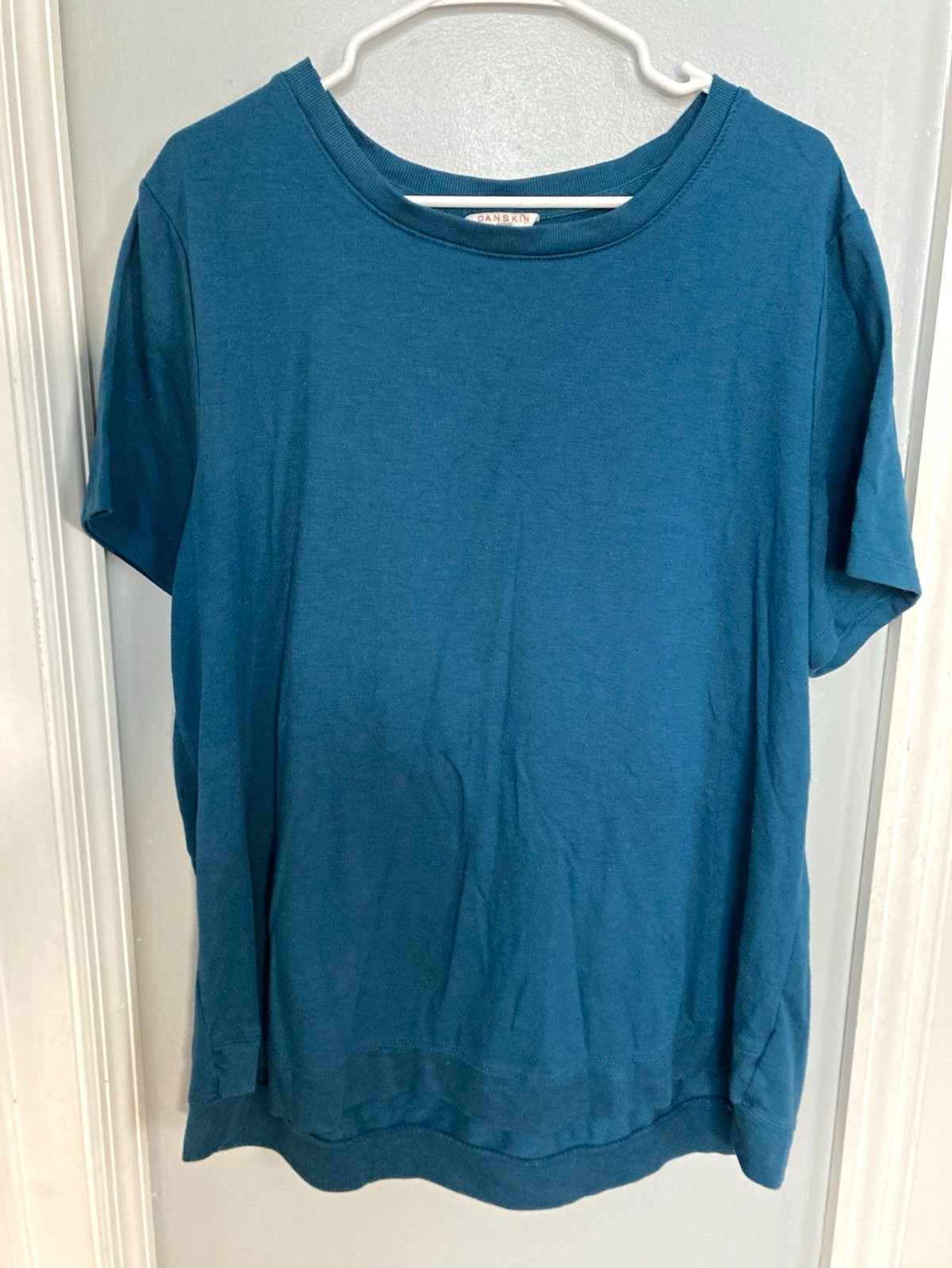 Danskin Women’s Plus 2X Blue Crew Neck Short Sleeve Stretch Gym T-Shirt