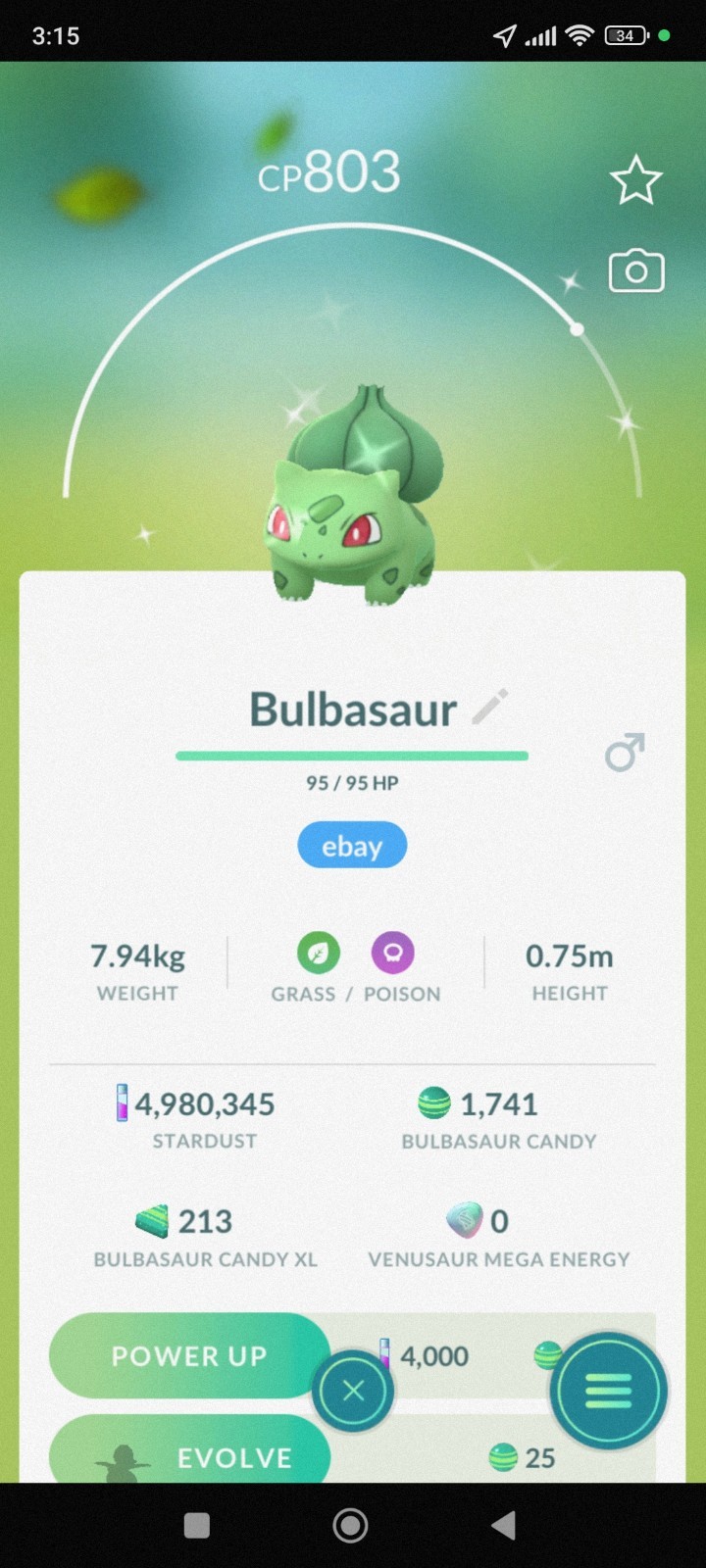 Pokemon Shiny Bulbasaur Go ✨