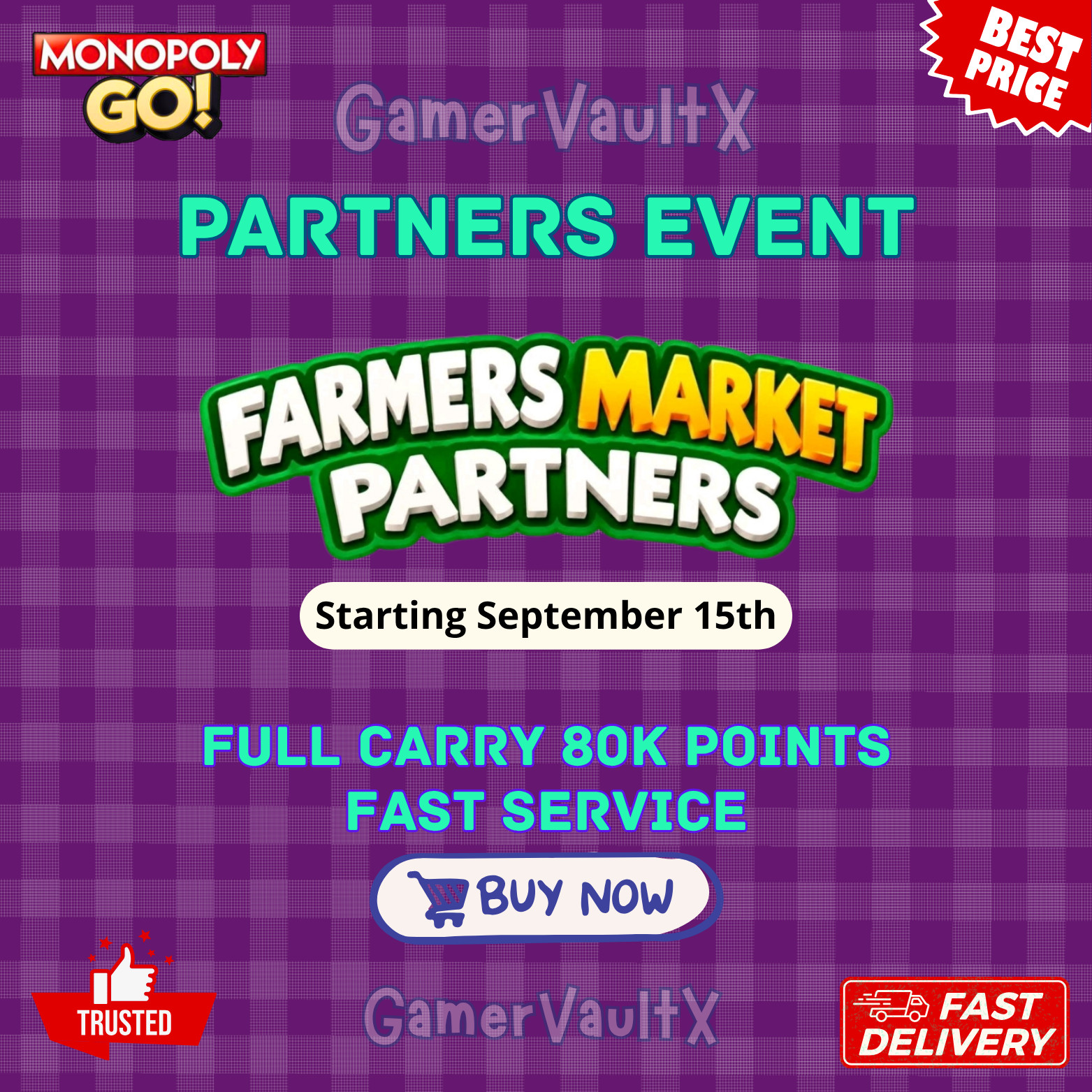 Monopoly_Partner_Event _Go 🥕 Farmers Market Partners 🥕 24 Hours full carry