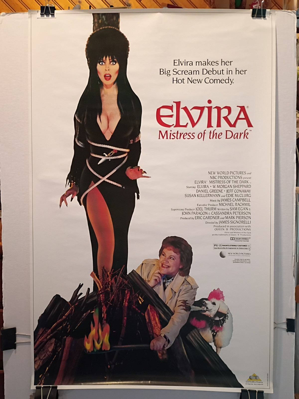 ELVIRA Mistress Of The Dark Vintage Commercial Poster 1988 ELVIRA Mistress Of The Dark Vintage Commercial Poster 1988