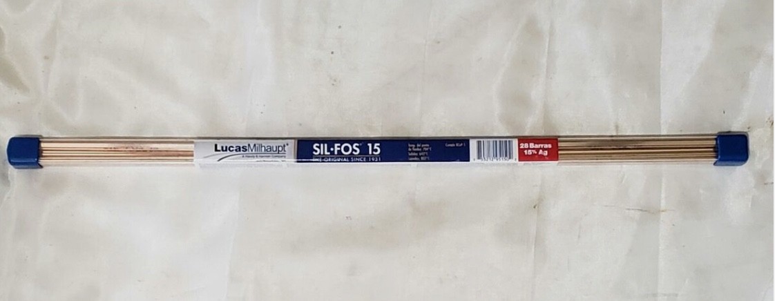 Lucas Milhaupt Sil-Fos 15 15% Silver Brazing Alloy Rods HVAC Grade 1LB 28 Rods