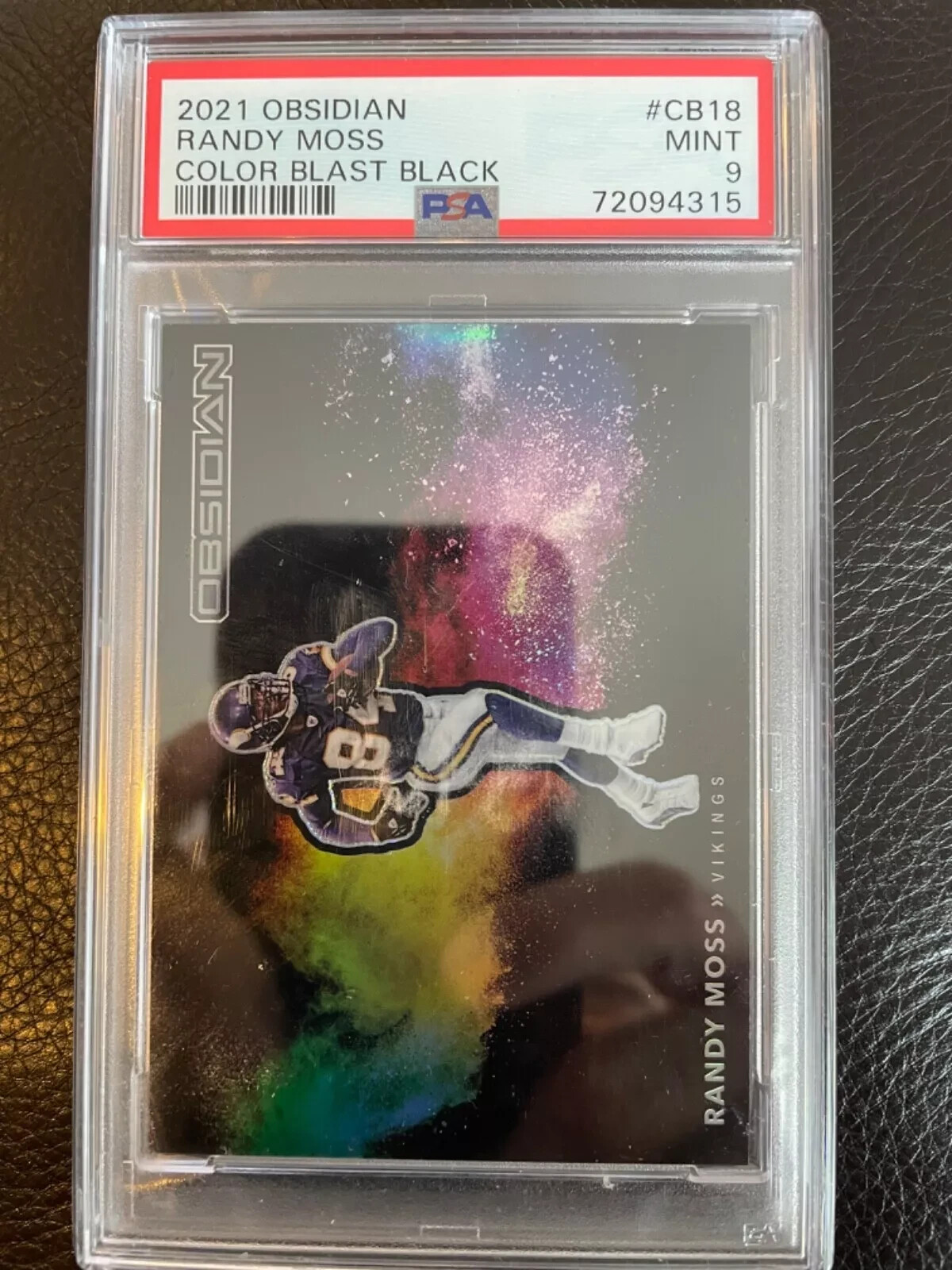 2021 Obsidian Color Blast Black #CB18 Randy Moss SSP Case Hit Mint PSA 9