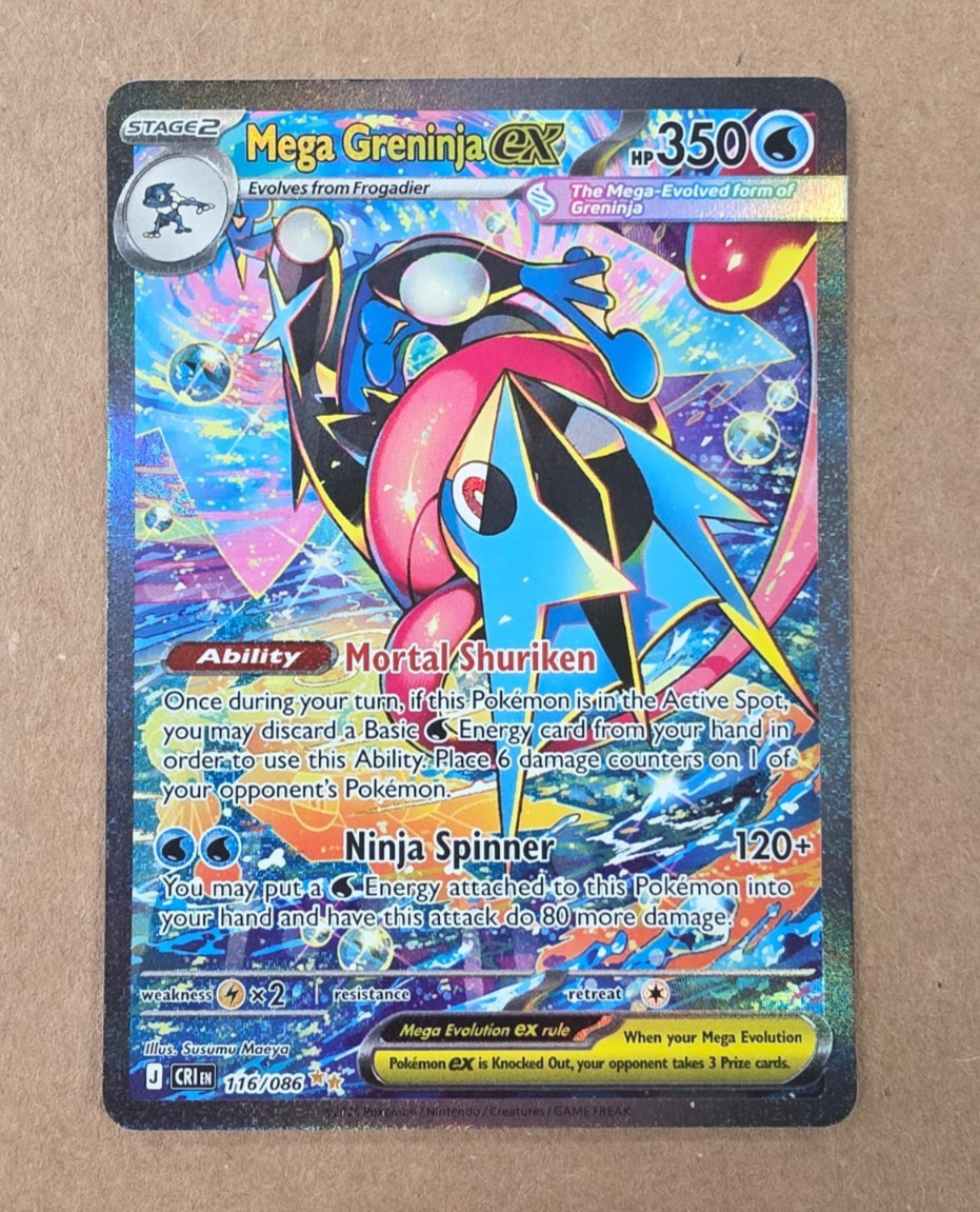 2026 Pokemon Chaos Rising Mega Greninja ex SIR Special Illustration Card 116/086 2026 Pokemon Chaos Rising Mega Greninja ex SIR Special Illustration Card 116/086
