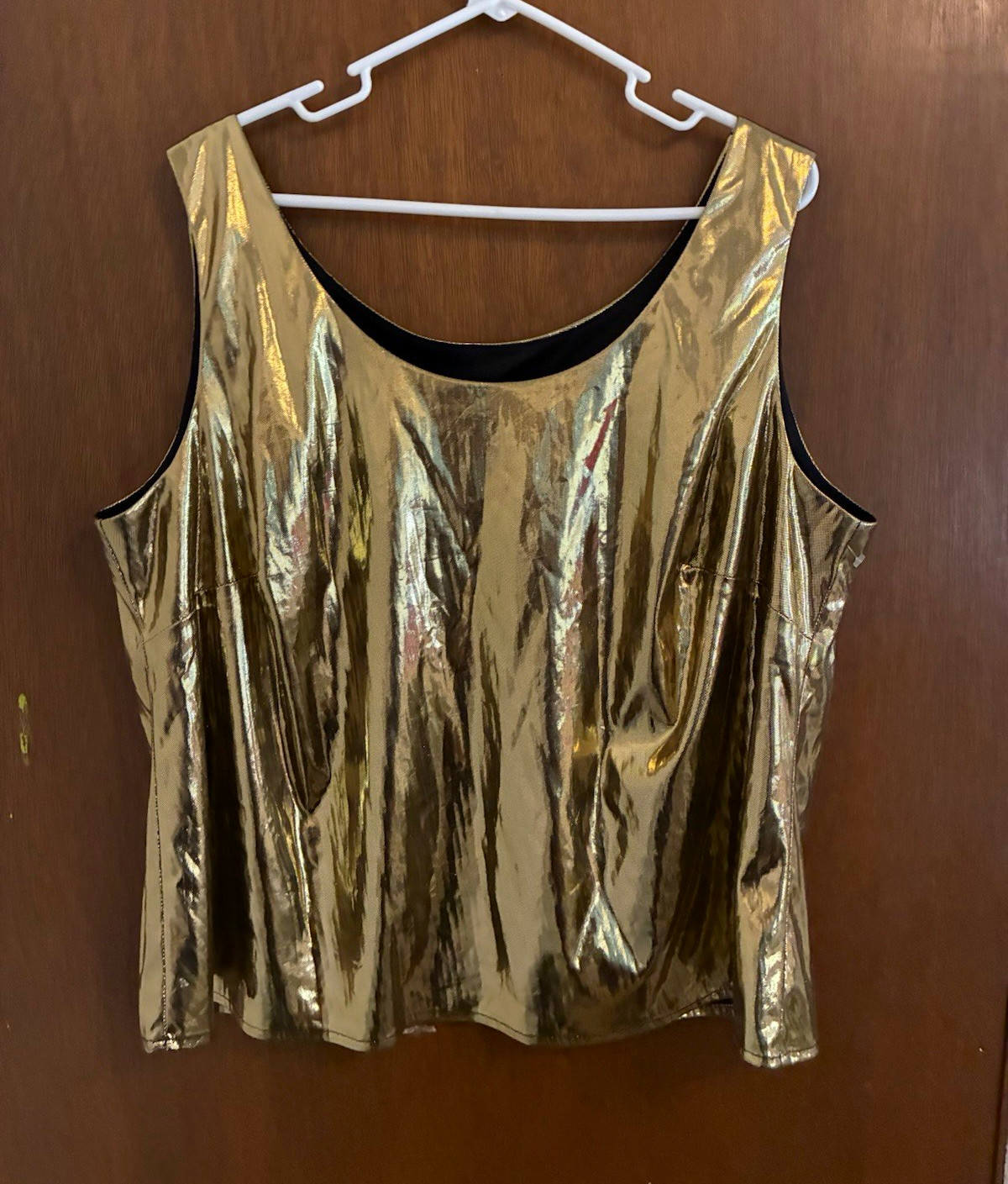 Dressbarn Woman Collection Metallic Gold/Black Sleeveless Scoop Neck Tank 18W Dressbarn Woman Collection Metallic Gold/Black Sleeveless Scoop Neck Tank 18W