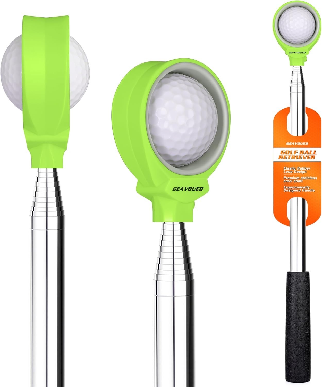 Effortless 9Ft Golf Ball Retriever with Unique Loop Design - Compact Storage