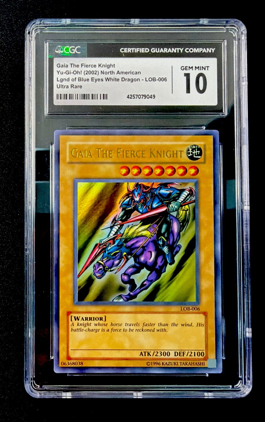 2002 Yu-Gi-Oh LOB Gaia the Fierce Knight CGC 10 GEM MINT