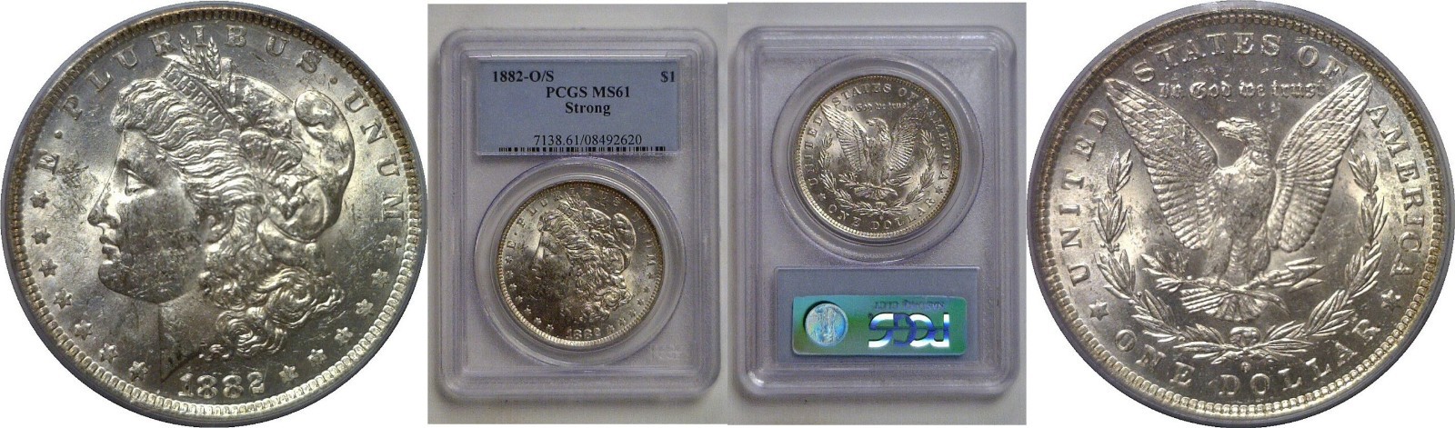 1882-O/S, Strong Morgan Dollar PCGS MS-61