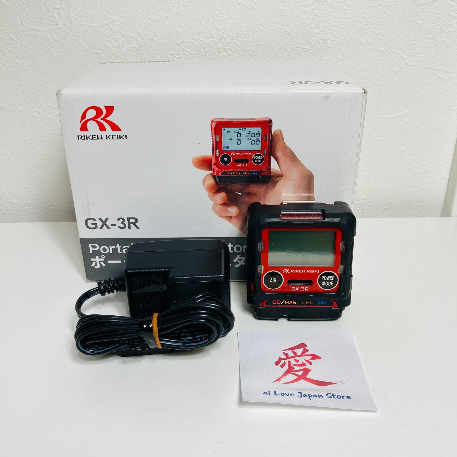 Riken Keiki RKI GX-3R TYPE A 4 Gas Detector O2 CO H2S LEL Portable Monitor Japan
