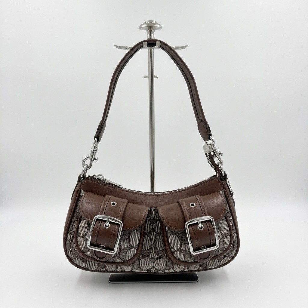 Coach Ashton Baguette Shoulder Bag CBJ00 Signature Canvas Outlet New with Box