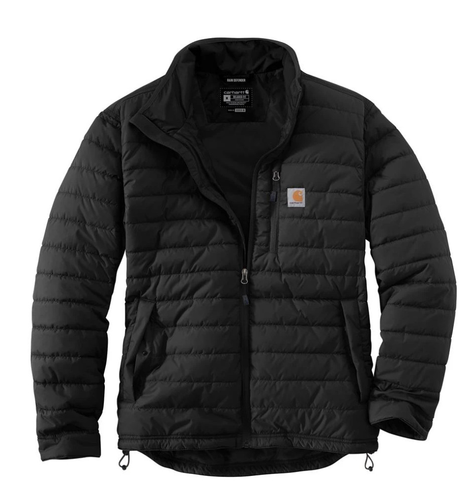 Carhartt Gilliam Men\'s Black Rain Defender Insulated Jacket Level 2 Warm