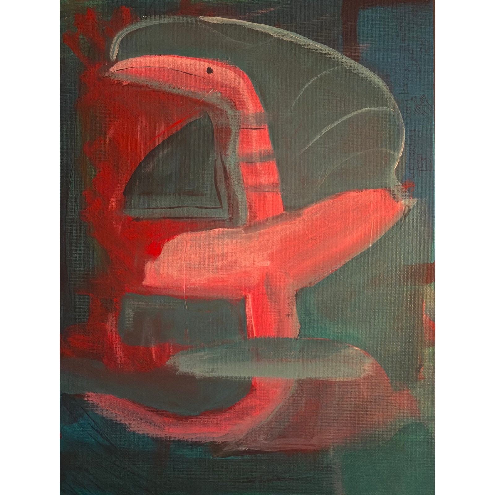 Original Surrealism Abstract Painting Noah Marchiando Fine Art Decor 9x12